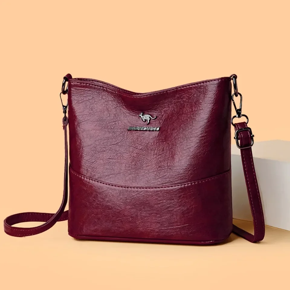 Women'S Kangaroo Bags - Yumuşak Pu Deri Crossbody Çanta Kadınlar