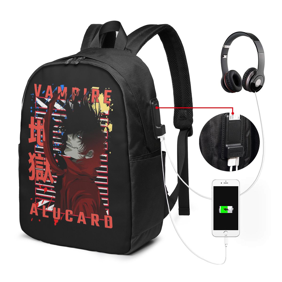Women Bags For Laptop - Alucard Hellsing Manga Sırt Çantası Seyahat