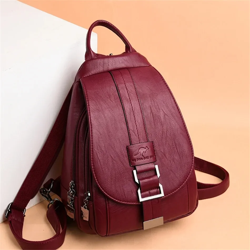 Women'S Kangaroo Bags - Çok fonksiyonlu Kadın Deri Sırt Çantaları