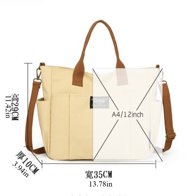 Kadınlar için Büyük Kanvas Çan - Shopper Tote Canvas incelemesi ve fiyatı