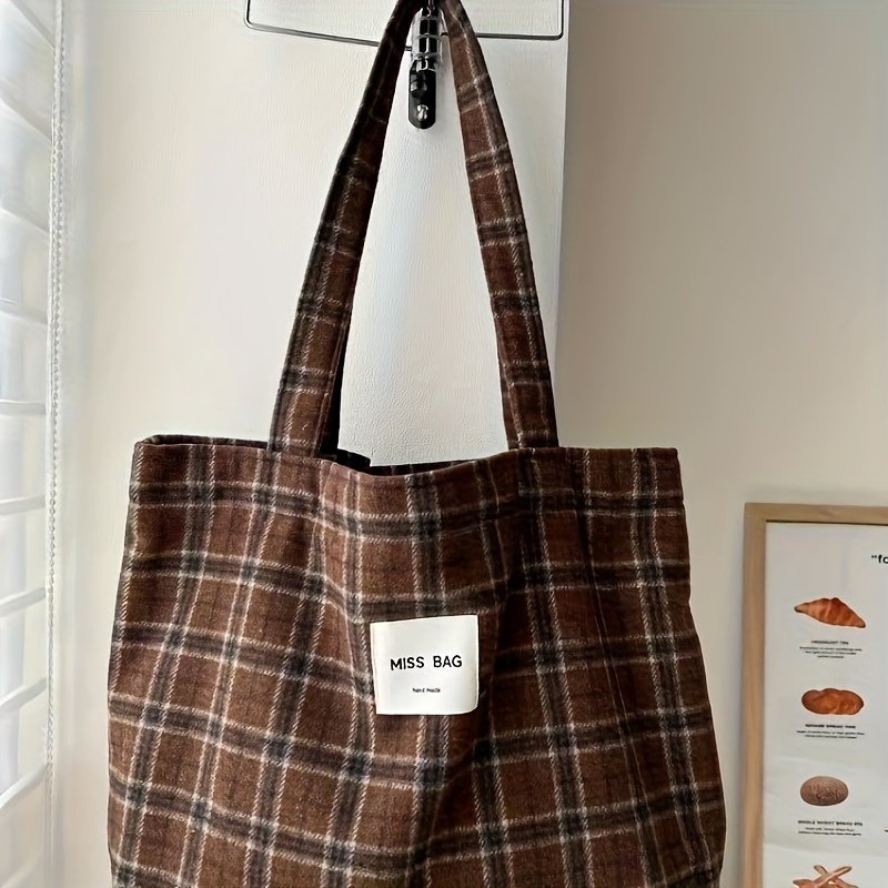 Sonbahar ve Kış Ekose Desenli  - Shopper Tote Canvas incelemesi ve fiyatı