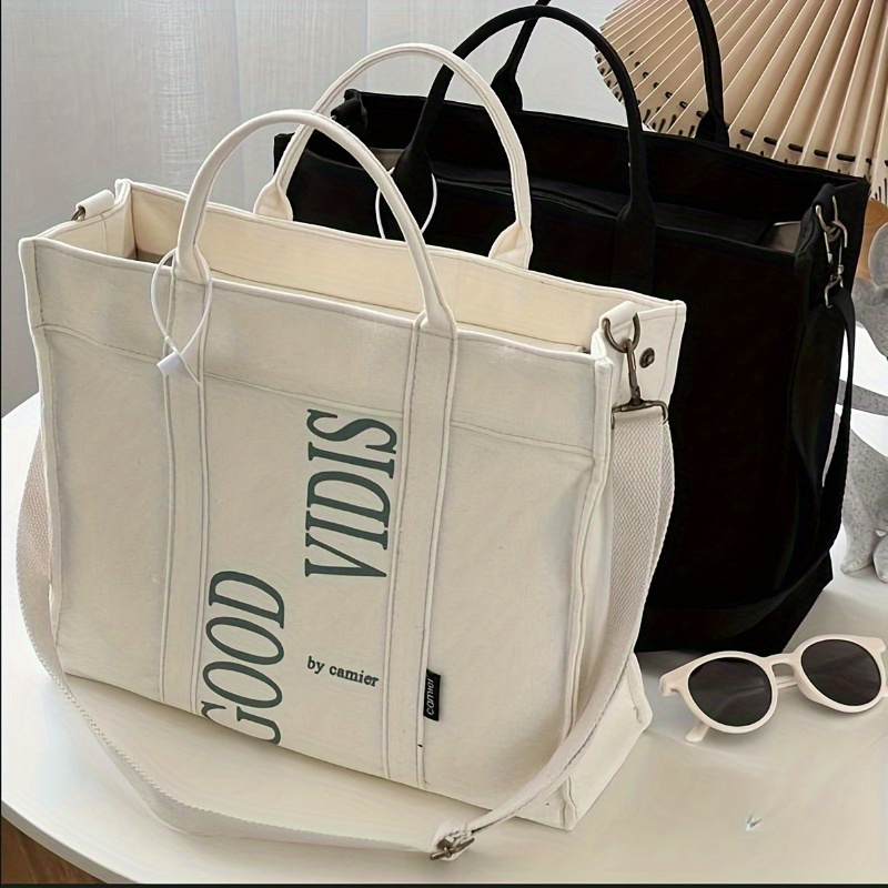 Mektup baskı tuval Tote çanta, - Shopper Tote Canvas incelemesi ve fiyatı