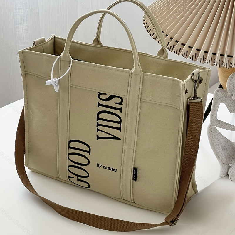 Mektup baskı tuval Tote çanta, - Shopper Tote Canvas incelemesi ve fiyatı