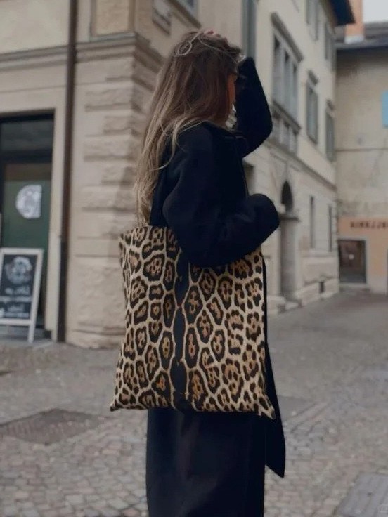 Yaz Modası Retro Leopar Desenl - Shopper Tote Canvas incelemesi ve fiyatı